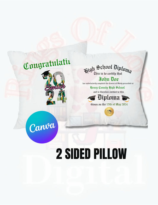 Diploma 2- Sided Pillow Cover Template